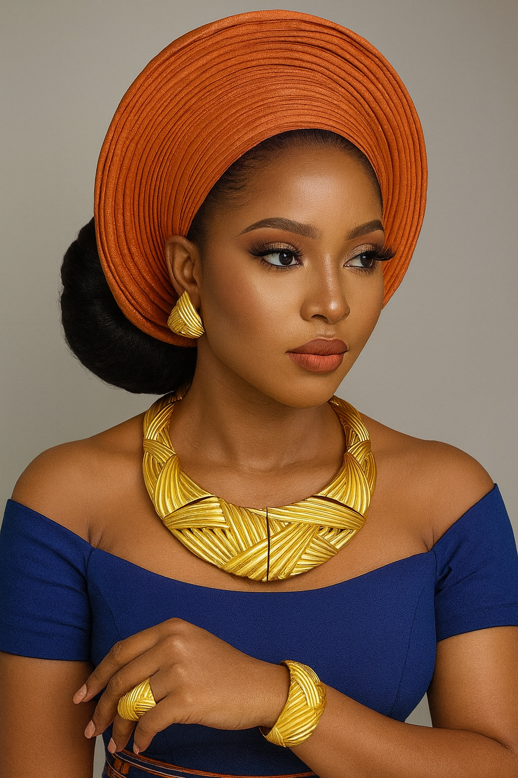 Brazilian gold-plated jewelry set